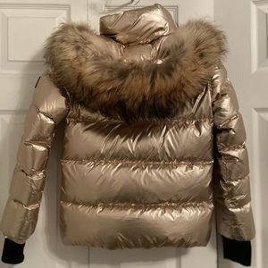 SAM jacket (size 12) Annabelle Hooded Puffer With Fur Trim.